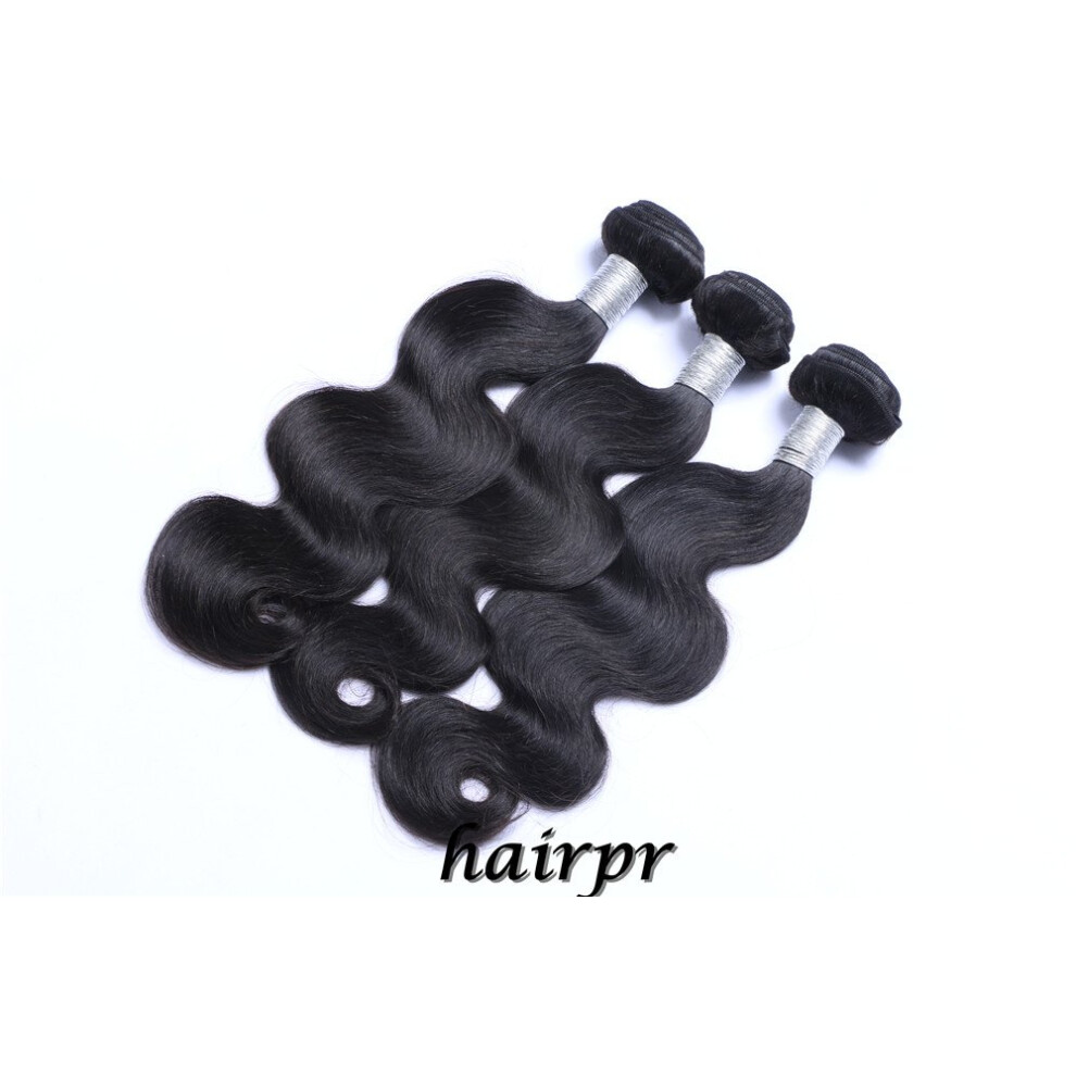 Peruvian Virgin Human Hair Deep Wave Extensions 3 Bundles Natural Color Dyeable Heat Safe