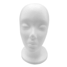 Wig Stand Foam Mannequin Head with Stable Base for Wig Styling and Hat Display White