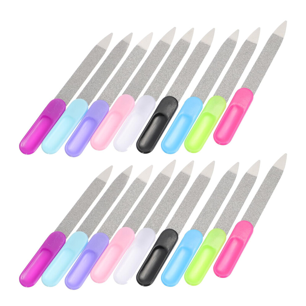 27pcs Stainless Steel Nail File Set Reusable Manicure Buffer for Natural and Acrylic Nails
