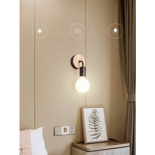 LED Wall Light Modern Black Bathroom Mirror Lamp, Waterproof 360 Rotatable Makeup Lighting 2