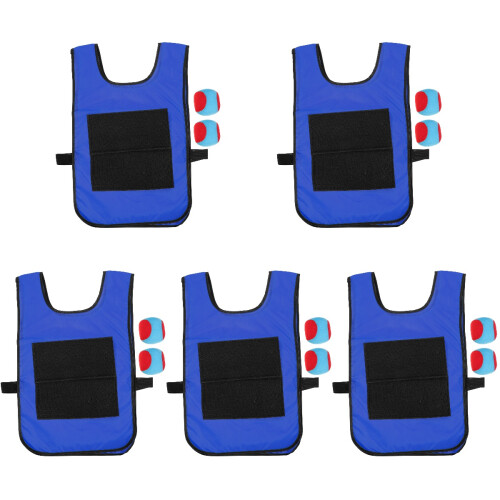 5Sets Interaktives Sticky Ball Mit Weste Für Kinder Blau 1