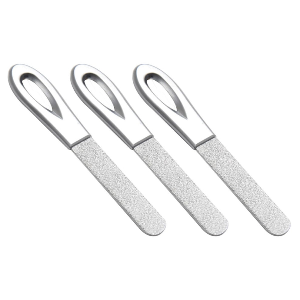 3pcs Professional Stainless Steel Nail File and Buffer Set  DualSided for Manicure Pedicure