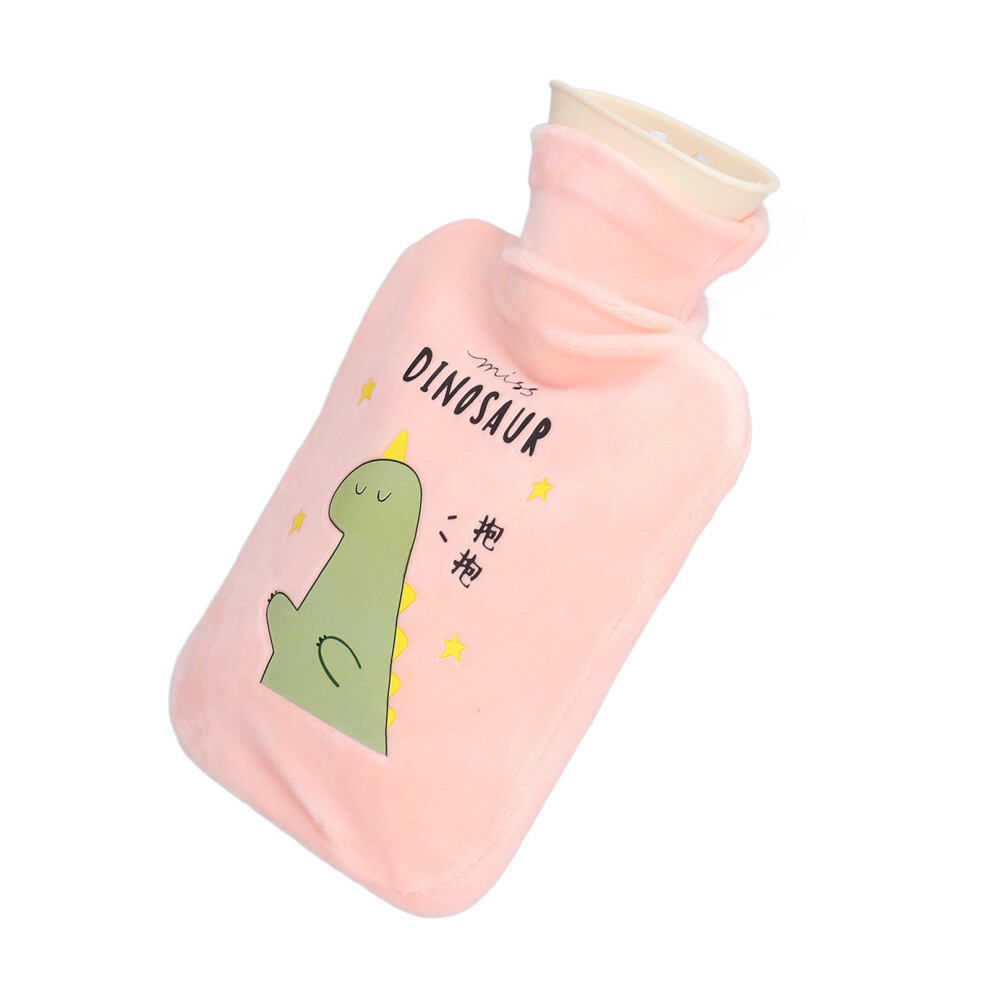 Pink Dinosaur 500Ml Pvc Hot Water Bottle Leak Proof For Pain Relief