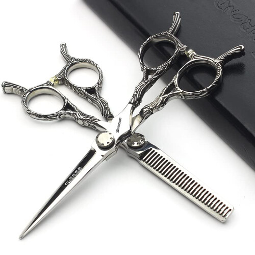 6 Inch Professional Hair Cutting Scissors Set with Precise Sharp Blades and Ergonomic Handle