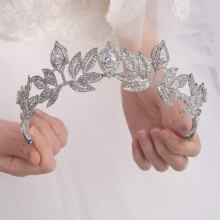 Silver Rhinestone Bridal Crown Crystal Wedding Tiara for Women Princess Birthday Party