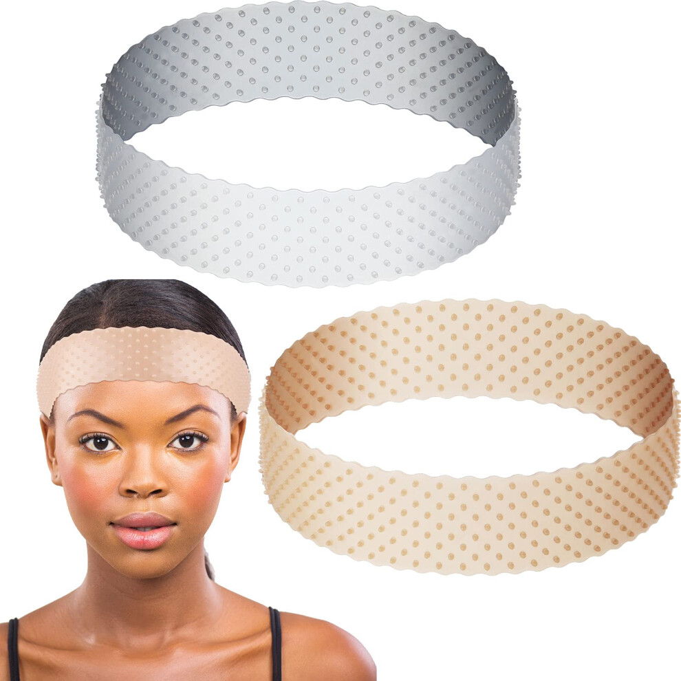 Unisex 2 Pieces Nonslip Silicone Wig Grip Band Adjustable Seamless Headband For Lace Front Wigs Sports Yoga