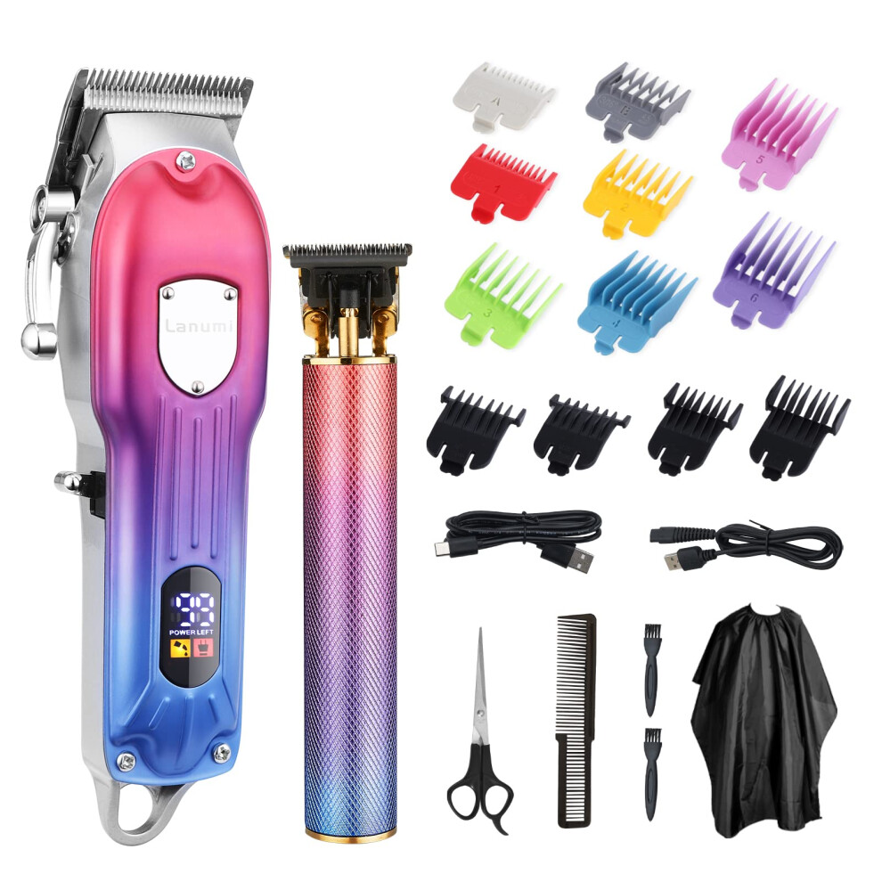 Hair Clippers and Beard Trimmer Kit for Men, Cordless with Colored Guide Combs, USB Fast Charging