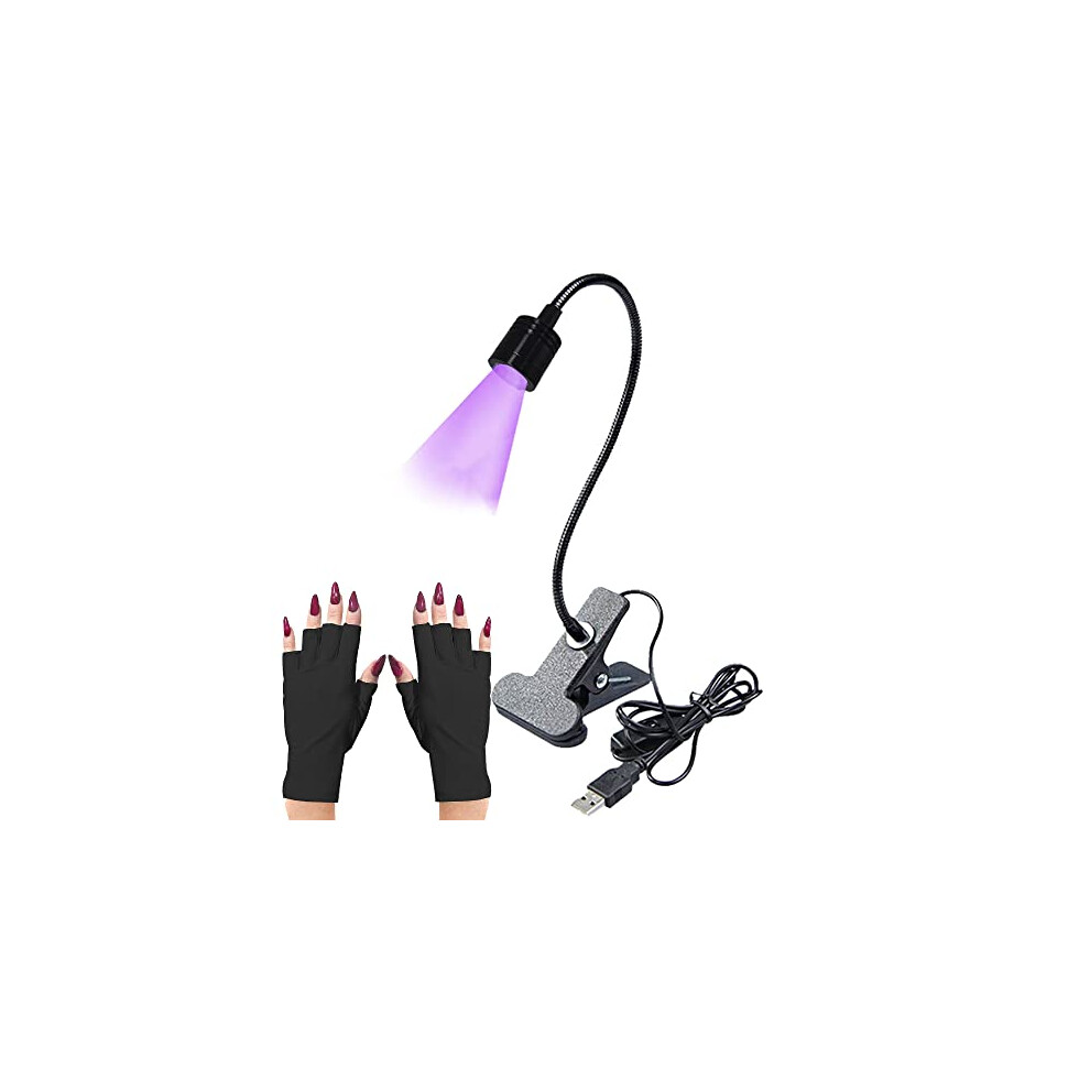 Light Uv Nail Lamp Usb Led Dryer With Clamp, 395Nm 360 Flexible Gooseneck For Gel Nails And Resin