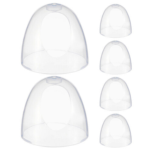 6Pièces Couvercles Transparent Large Ouverture Pour