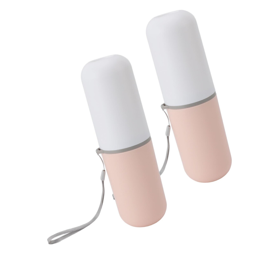 Travel Toothbrush Holder Case with Protective Cover, Compact Lightweight Plastic in White Pink