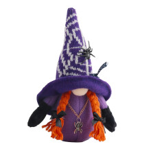 Halloween Gnome Plush Doll Black Purple21cm