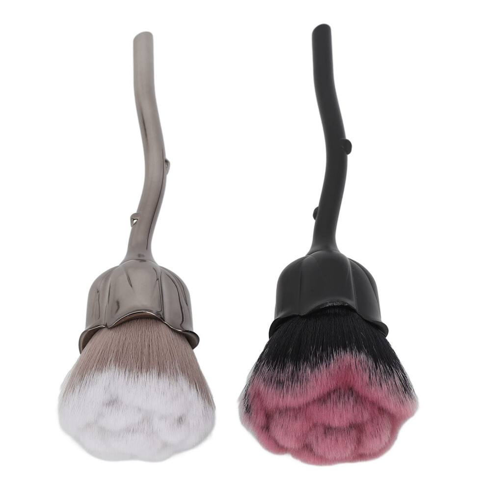 Nail Dust Brush with Soft Precision Bristles for Manicure and Makeup, Ergonomic Grip, 2pcs