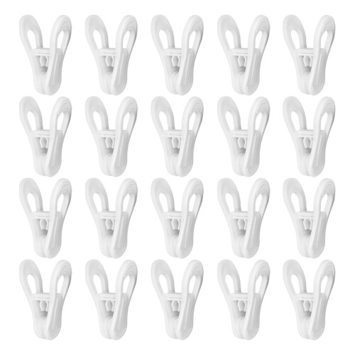 120Pcs White ABS Clothes Clips Large Windproof Hangers for Laundry Use
