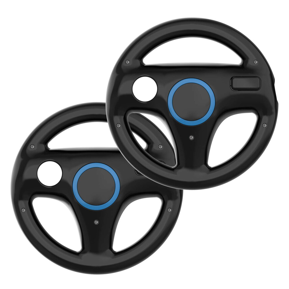 Wii Racing Wheel 2 Pack For Wii And Wii U, Ergonomic Grip Steering Controller Black 9169991785080