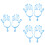 6Pcs Blue PP Golf Glove Holders Lightweight Drying Racks for Home Use 8