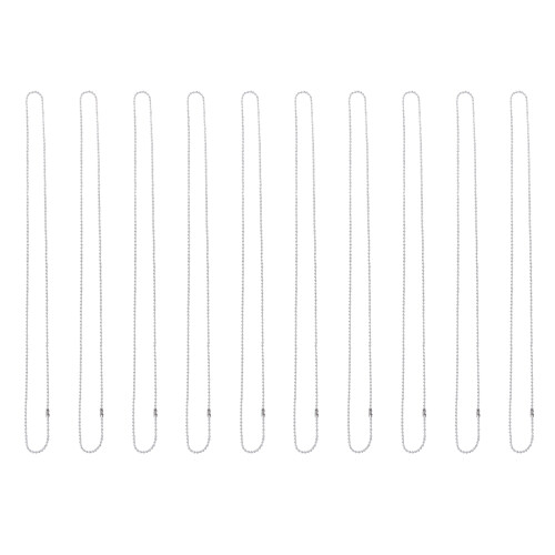 10Pièces Collier Chaine Perles Pet Argent Résistant Usage Décoratif