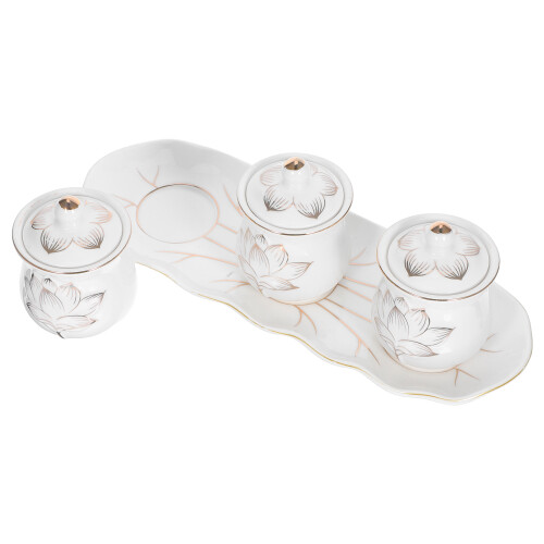 3Sets Ceramic Altar Cups Assorted Color for Temple and Home Worship