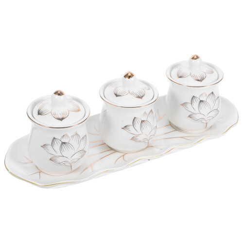 3Sets Ceramic Altar Cups Assorted Color for Temple and Home Worship 2
