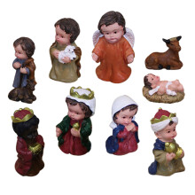 2Sets Small Jesus Ornaments Resin Nativity Scene Figurines Decorative