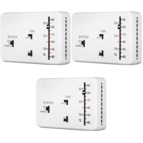 3Sets Replacement Rv Thermostat Camper Analog Heat Cool White Wall 2