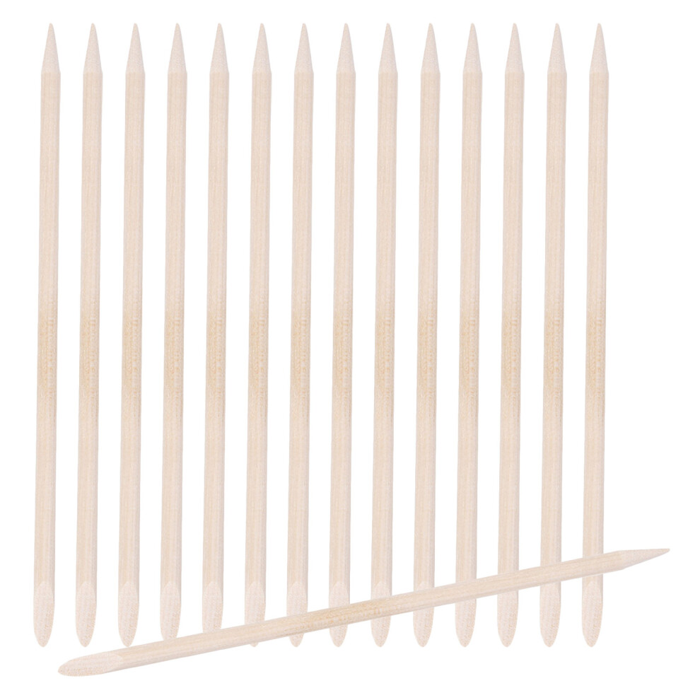 Vaguelly Orange 600Pcs Double Ended Wood Cuticle Pushers For Manicure Nail Care