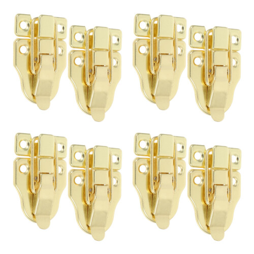8Pcs Iron Twist Handle Box Latches Golden for Closet and Toolboxes 2