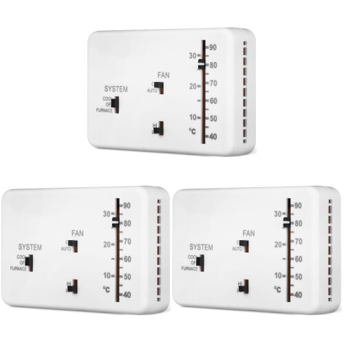 3Sets Replacement Rv Thermostat Camper Analog Heat Cool White Wall 1
