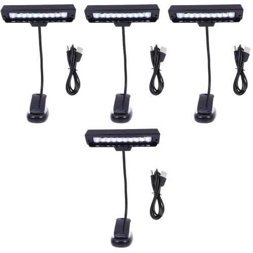 4Pcs Adjustable Clip-on Bedside Lamps LED Eye Protection Lights 2