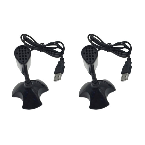 2St USB Computer Microfoon Zwart Plug & Play Lange Afstand 1