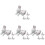 16Pcs White Ceramic Rabbit Shape Chopsticks Holder for Tableware Decor 2