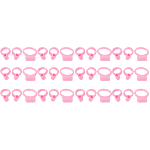 36St Siliconen Leerhulp Chopsticks Ringen Roze Set 2