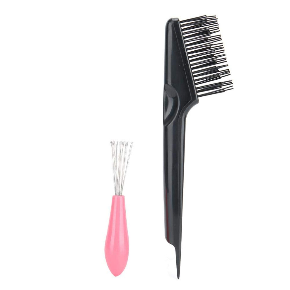 2Pcs Small Comb Cleaner Set for Fast Hair Removal with Ergonomic Grip for Home and Salon Use