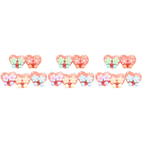 15Paires Boucles D'oreilles Clip Fleurs Multicolores Pour 2