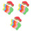 72 Pcs Small Feet Shape Stickers Removable Wall Decal For Drills Training 8