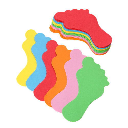 72 Pcs Small Feet Shape Stickers Removable Wall Decal For Drills Training
