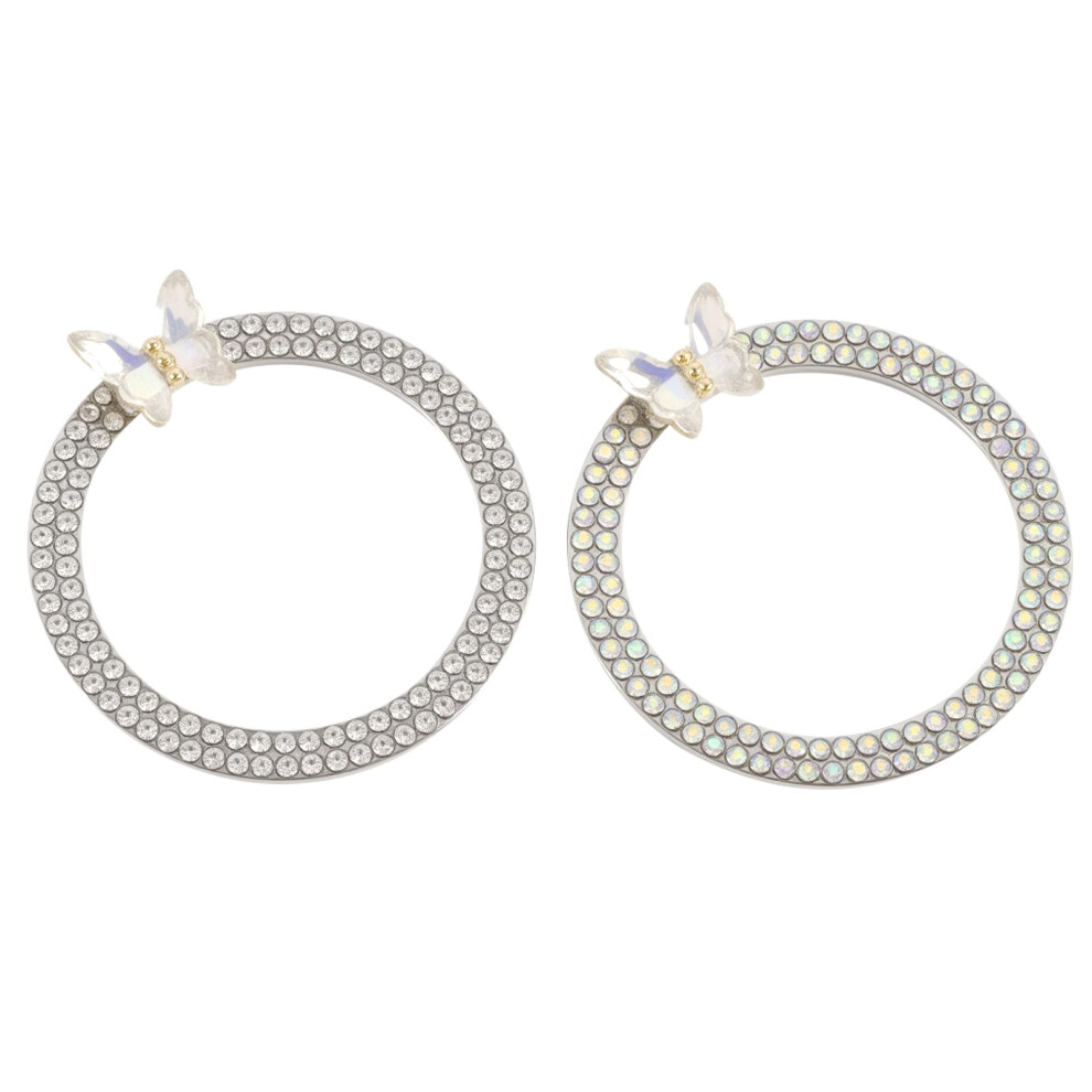 2 Pcs Bling Butterfly Car Push Start Button Cover With Crystal Rhinestones, Universal Fit For Women Girls 9455672108317