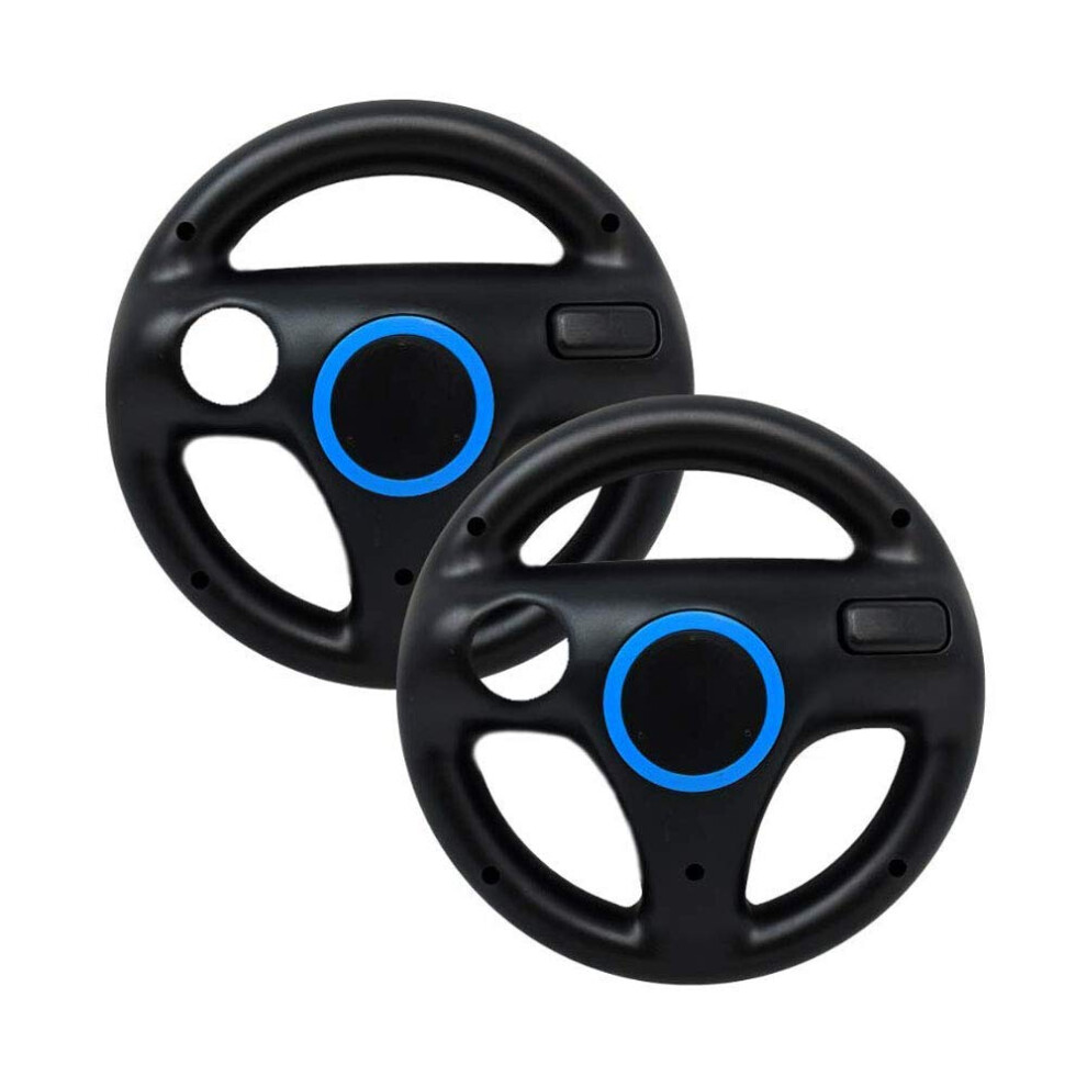 2 Pack Wii Steering Wheel For Wii U Mario Kart Racing Games With Ergonomic Grip And Precise Steering Black 9455672108416