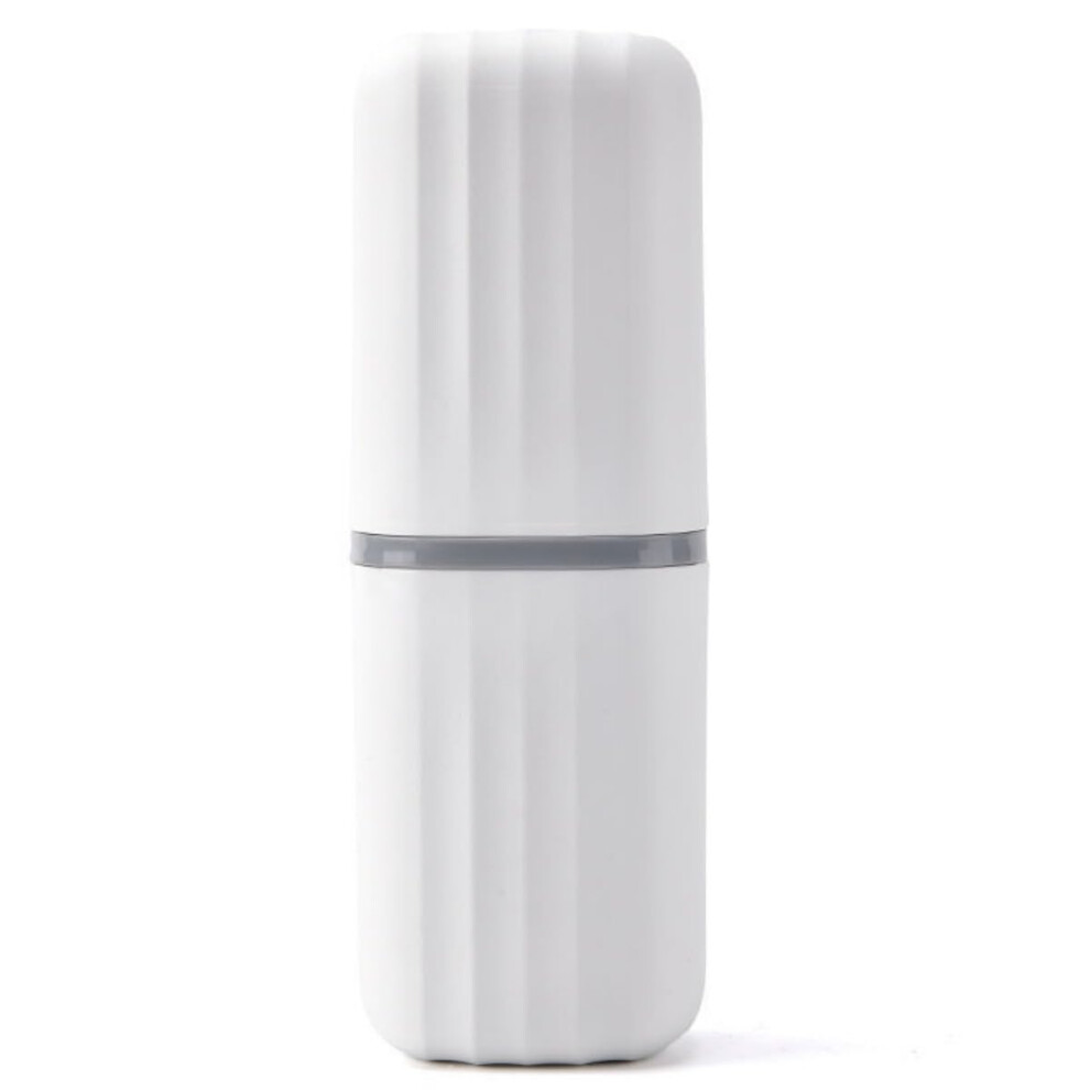 Travel Toothbrush Case with Hygienic Bristle Protection, Minimalist Solid Color Portable Holder White