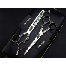 Professional Hair Cutting Scissors Set 6 Inch Stainless Steel Barber Shears with Comfort Grip Ref: 2159
