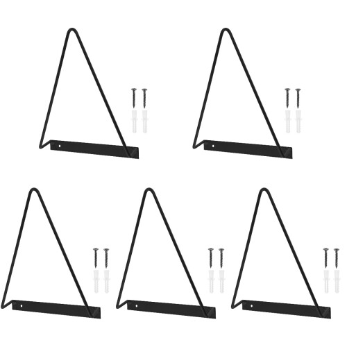 5Pièces Présentoir Mural Disques Vinyles Noir Triangle Fer Solide 1
