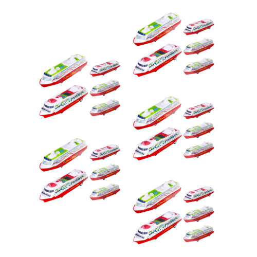 25Pcs Pull-Back Ship Toys Assorted Color ABS Model for Kids Play 1