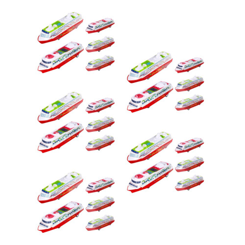 25Pcs Pull-Back Ship Toys Assorted Color ABS Model for Kids Play 2