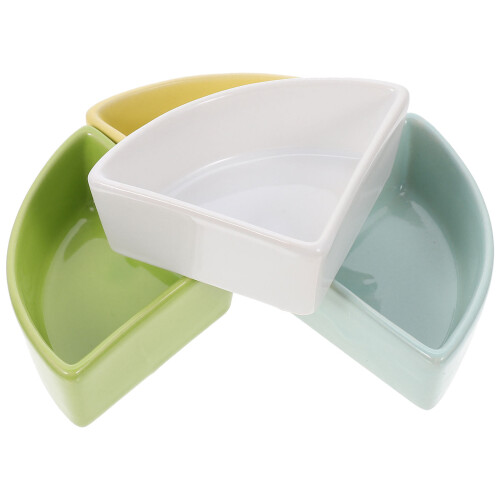 8Pcs Assorted Color Ceramic Hamster Food Bowls Small Pet Feeding Tools