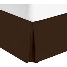 Egyptian Cotton Olympic Queen Bed Skirt 650TC Tailored Pleated Dust Ruffle 23 Inch Drop Chocolate