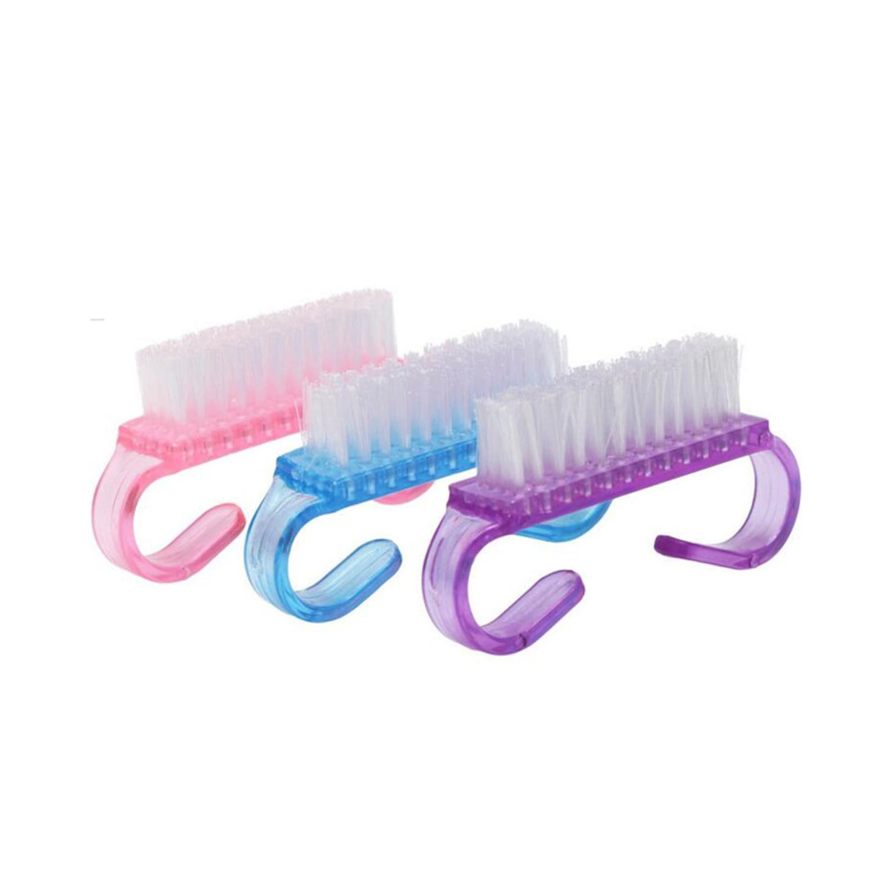 3Pcs Ergonomic Handle Nail Brush Set with Gentle Bristles for Fingernail Cleaning and Pedicure
