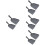 8Pcs Carbon Steel Bbq Ash Mini Dust Pan Grey Kitchen 8