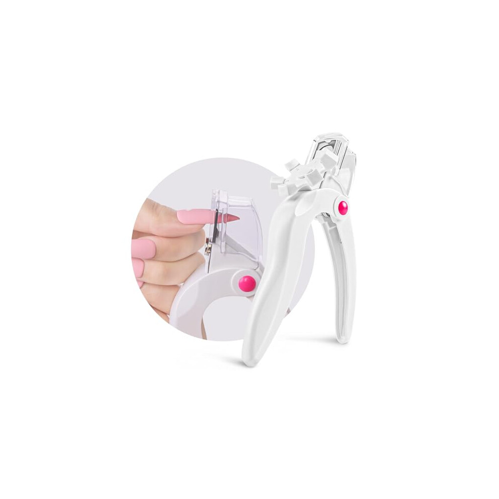 White Acrylic Nail Clipper With 6 Length Settings, Triple Angle Cutter, Builtin Debris Collector