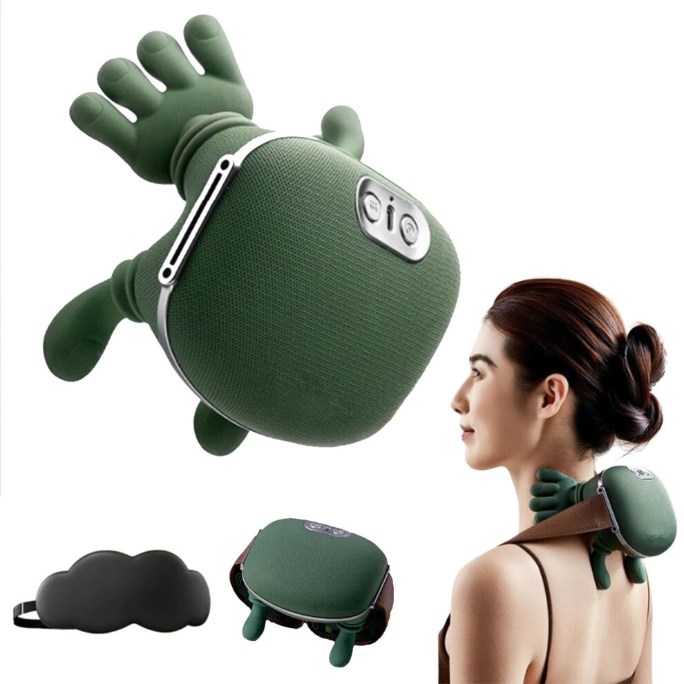 Shiatsu Neck and Shoulder Massager with Heat, Traction Stretch and Adjustable Intensity for Muscle Relief