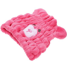 Hair Drying Towel Wrap for Women Soft Absorbent Coral Fleece with Rapid Moisture Absorption Bear Design