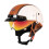 Motorcycle Half Helmet DOT Approved Retro PU Leather Open Face with Sun Visor Quick Release Strap White/Orange Medium 1